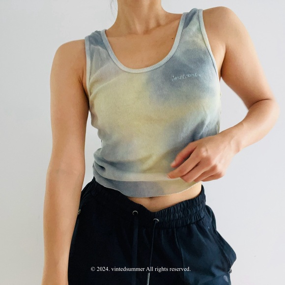 Urban Outfitters Iets Frans Tie Dye Tank Top Women's Blue and Yellow Size - Picture 5 of 16